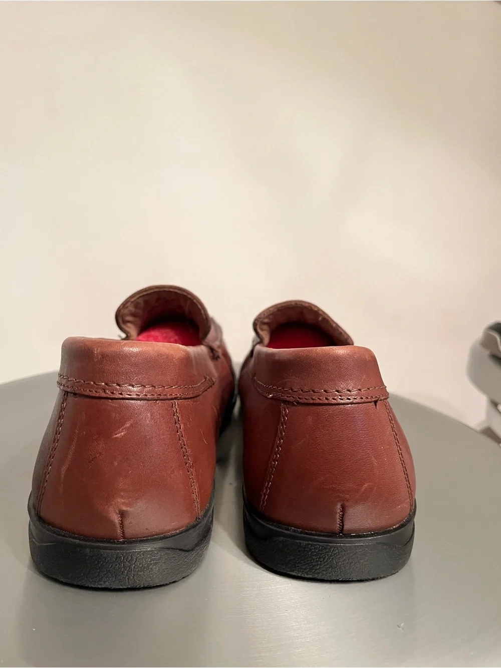 Dockers Men’s Brown Leather Slip-On Loafers Memory Foam Comfort Shoes Sz 10
